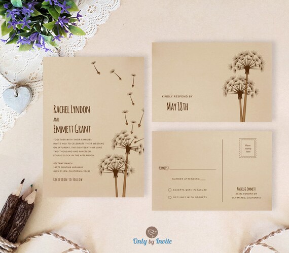 Rustic Wedding Invitations Sets 9