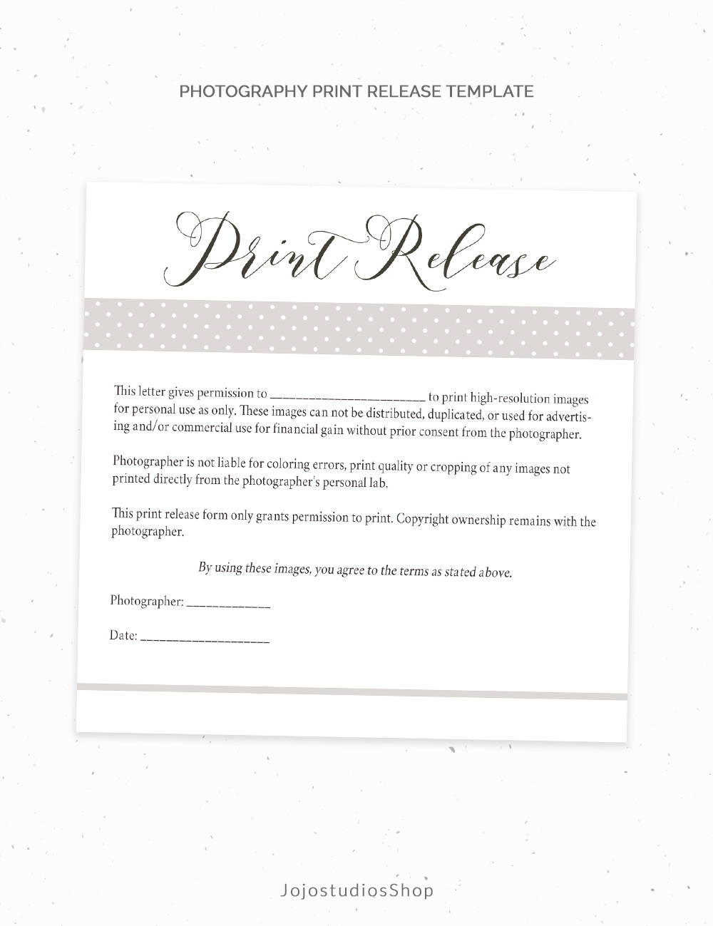photography print release form template photography template photography print release form template