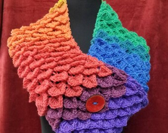 Handmade Crochet Crocodile stitch neck scarf