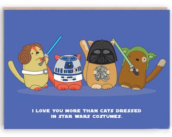 Star Wars husband, boyfriend Star Wars card, geek valentine, geeky valentine card, Star Wars birthday card, Star Wars Valentine card