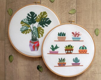 Flowers Cross Stitch Patterns Set - Instant Download