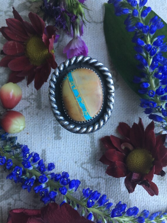 Royston Ribbon Turquoise Ring, size 6