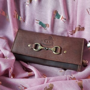 Brown Leather Snaffle Bit Equestrian Purse / Clutch / Wallet