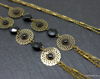 Necklace art deco Eva, art deco long necklace