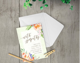 Miscarriage sympathy card, infant loss, baby sympathy card, stillbirth, infant loss card, loss of baby, No footprint so small, TWO-GC710