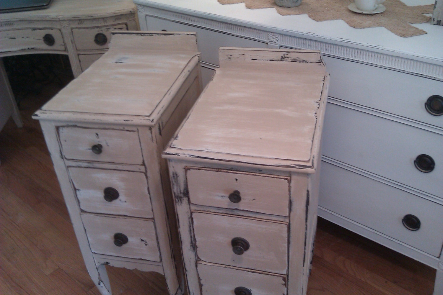 custom order nightstand pair shabby chic distressed cottage