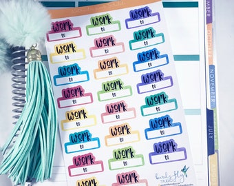 Watercolor Work Stickers | Work Schedule Stickers / Work Stickers for Planners / Planner Stickers