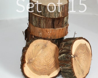 Rustic Wedding Decor, natural cedar wood slices, appx 3" - 4" x 1", unfinished, ready for your DIY wedding, project, decor, quantity of 15