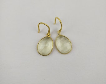 Handmade Sterling Silver Earrings (lemon quartz)