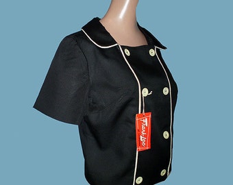 Vintage 60s Black White Jacket NOS S