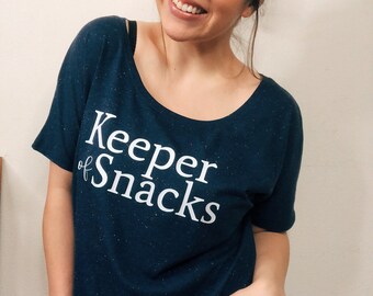 Keeper of Snacks Scoop Neck Slouchy T