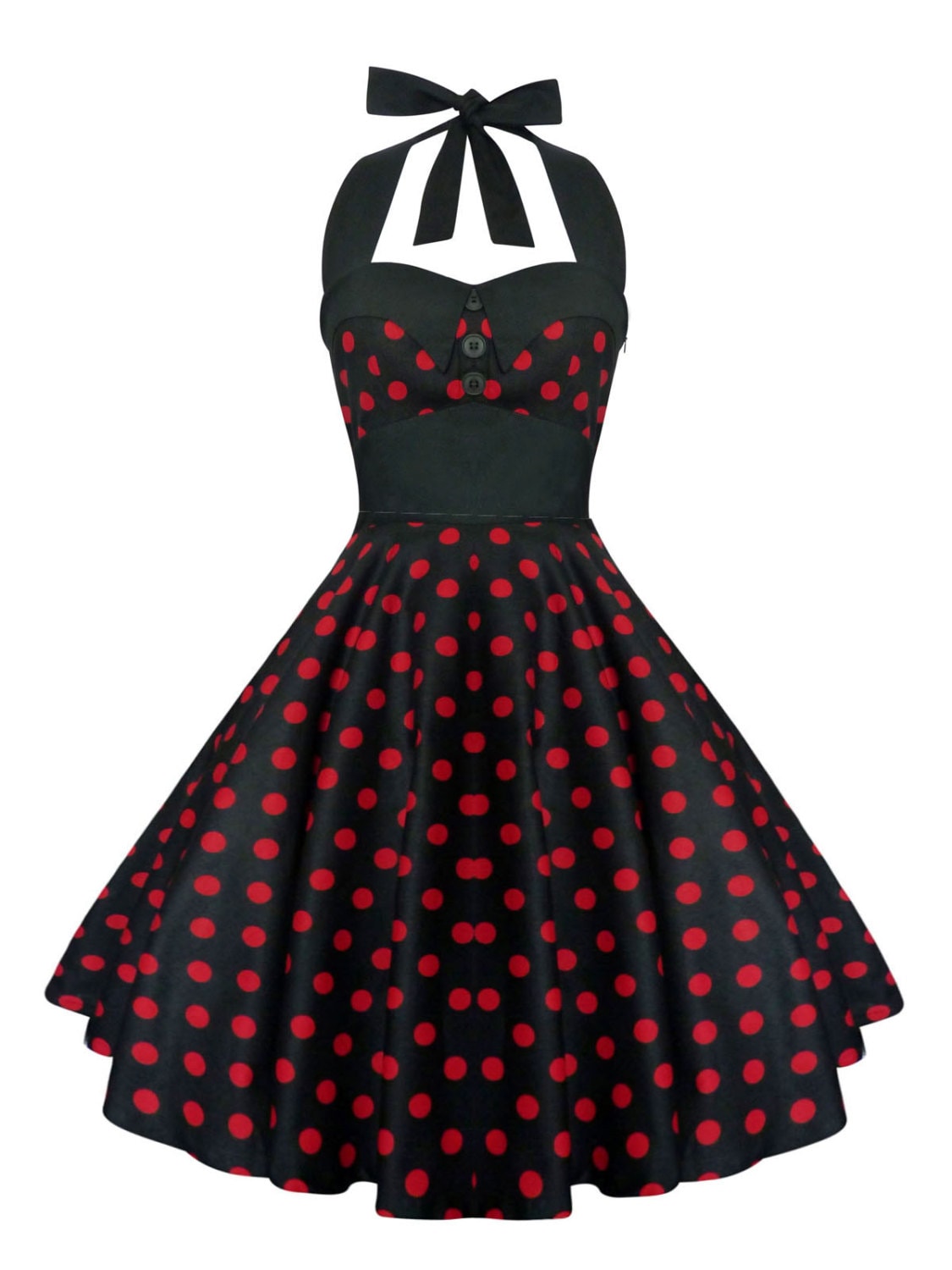 Rockabilly Dress Pin Up Dress Black Polka Dot Plus Size Dress