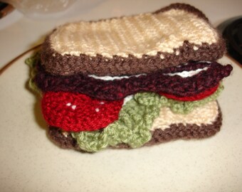 Bacon Lettuce and Tomato on Bread, BLT, pretend play food Mommy and me