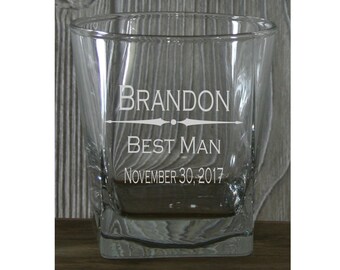 Groomsmen Whiskey Glasses - Personalized 9.25 oz Whiskey Glasses - Perfect for Him - Birthdays, Bachelor Parties, Groomsmen Gifts