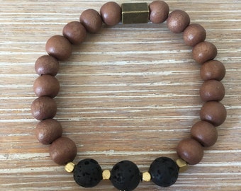 Essential Oil Bracelet, Lava Bracelet, Lava Beads, Lava Stone Bracelet, Essential Oil Diffuser, Aromatherapy