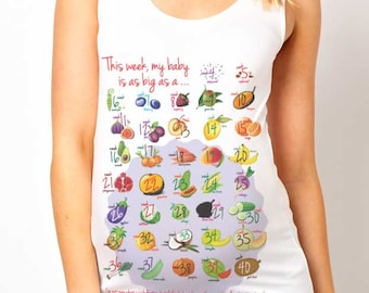 Week By Week Baby Is The Size of a.... Countdown Maternity Tank