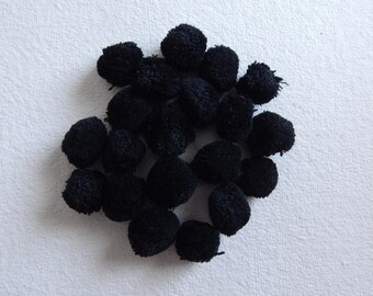 Black Pom Poms, 20mm Pom Pom Balls, Yarn Pom Poms, Party Pom Poms