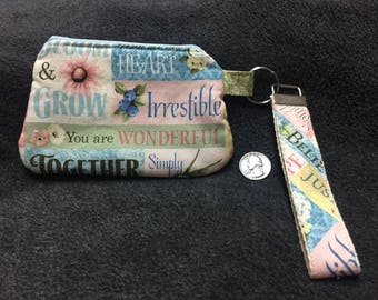 Coin Purse with Removable Strap - Inspirational Print