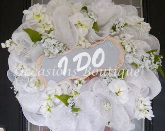 Wedding Wreath, Wedding Decoration, Bridal Shower Decoration, Engagement Party Decoration, Front door Wreaths, Wedding Gift, Made to Order