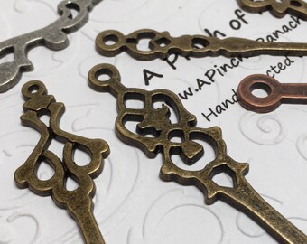 6 Steampunk Clock Hands,Filagree Clock Parts,Watchmaker Gift Ideas,Steampunk Found Objects DIY Gift Ideas,Filagree Gift Ideas,Y necklace DIY