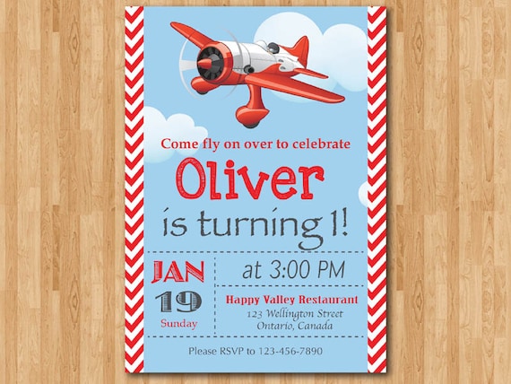 Plane Birthday Invitations 3