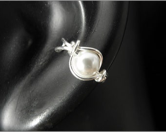 earcuff mother of pearl silver or gold filled wire women