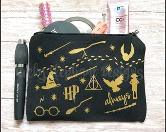 Wizard HP Makeup Bag - Geek Makeup Bag - Custom Makeup Bag - Personalized Makeup Bag - Fantasy Makeup Bag