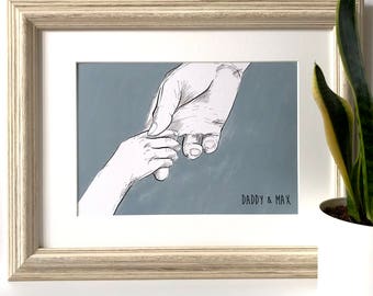 Daddy And Me 'Holding Hands' Print