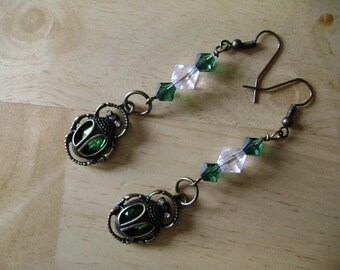 Swarovski Beetle Earrings
