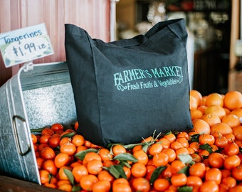 Reusable Grocery Tote Bag - Farmer's Market Tote Bag - Oversized Tote - Large Cotton Canvas Bag - Eco Friendly Grocery Bag - Washable Tote