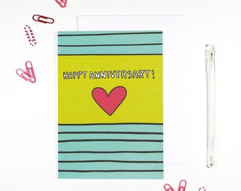 Happy Anniversary Romantic Cute Anniversary Card