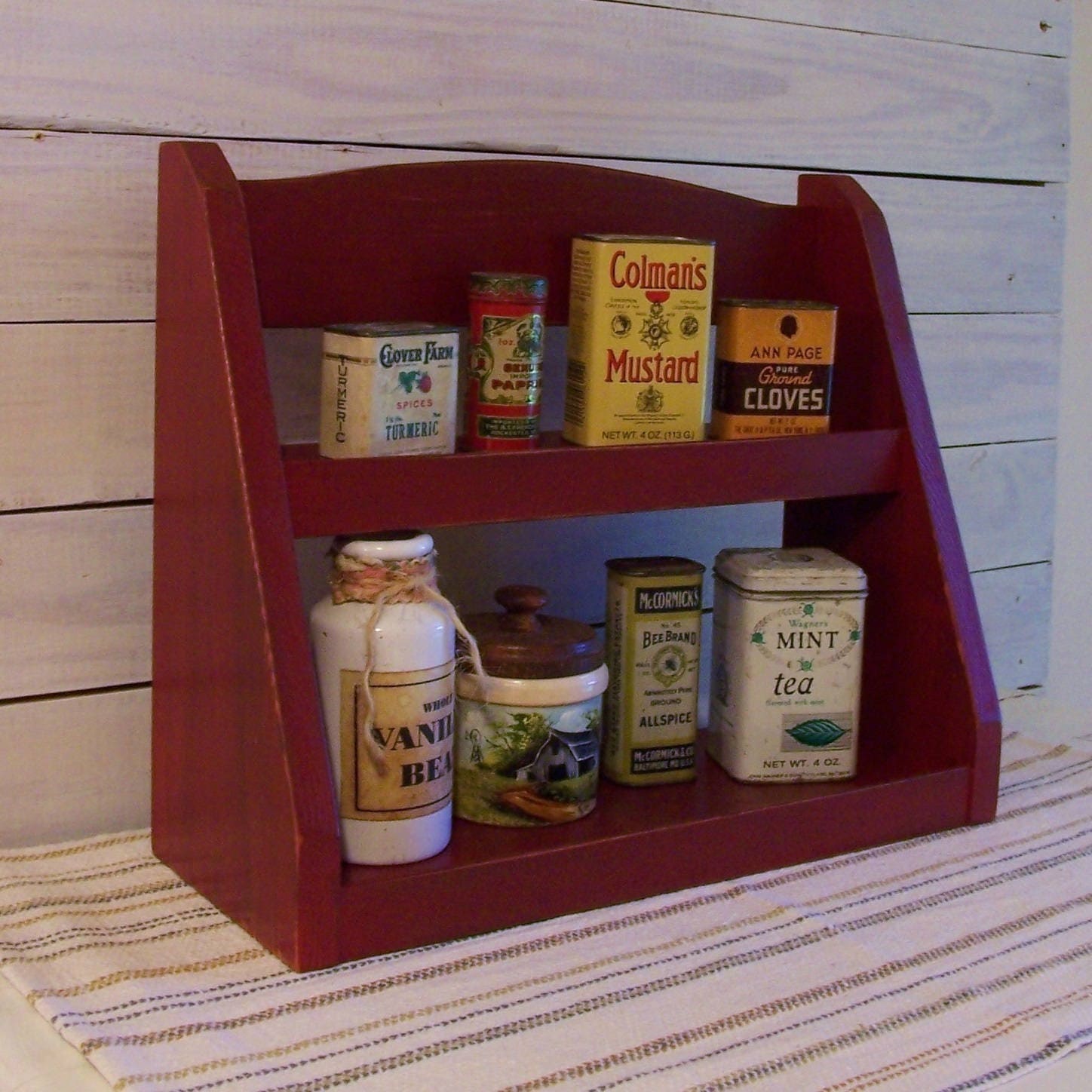 Primitive Spice Rack Step Back Design Farmhouse Kitchen