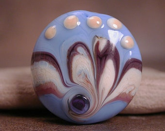Lampwork Focal Bead, Artisan Glass, Focal Beads, Periwinkle & Purple, Divine Spark Designs, SRA