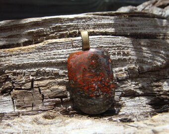 Hand Polished Fossilized Dinosaur Bone Pendant OOAK