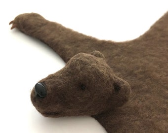 Miniature bear rug - handmade miniature - dollhouse rug