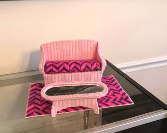 Plastic canvas doll patio furniture