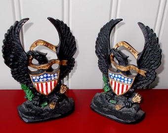 American Eagle Cast Iron Bookend Pair