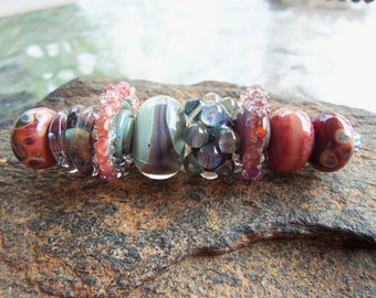 Handmade Lampwork Glass Bead Set - jewelry supplies - Mixed Beads Series - Silverfish Designs