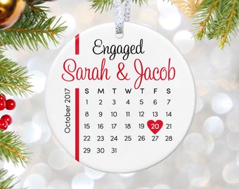 Engagement Gift Ornament Engagement Ornament, Wedding Ornament, Personalized Ornament Bridal Shower Gift for Bride to Be