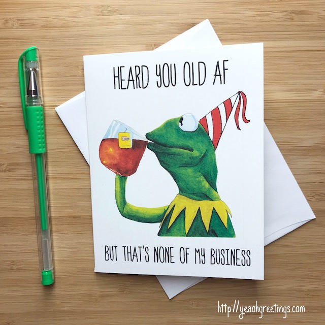 Funny Frog 'None of my Business' Birthday Card