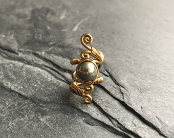 Pyrite dread bead
