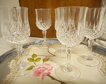 French Cristal d'Arques Glasses "Longchamp" Wine Glasses