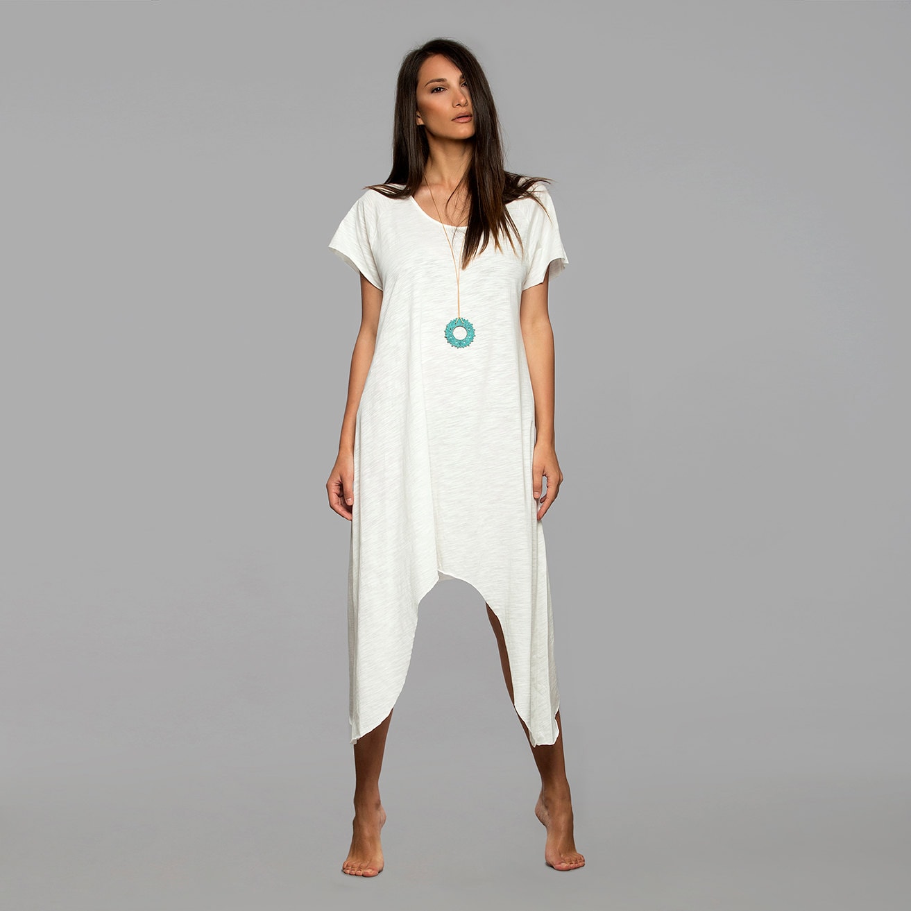 white cotton beach kaftan