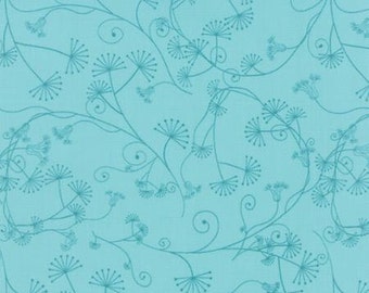 Flow by Brigitte Heitland for Zen Chic and Moda - Egeria - Turquoise - Teal - 1/2 Yard Cotton Quilt Fabric 516