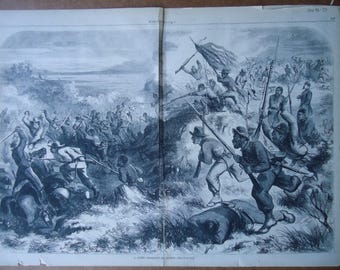 1863 Harpers Weekly - Negro Regiment - American Civil War - Slavery - Soldier - Union Army