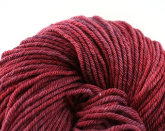 Hand Dyed Aran weight mini Empire Rambouillet Wool 213 yds 4oz Amethyst
