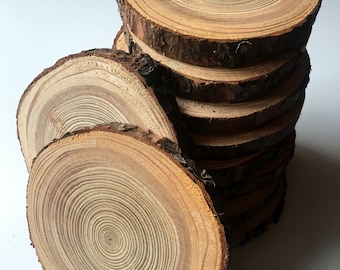 10 PCS | Larch Tree Slices |Wooden Circles | Wooden Discs | Wooden Slices | Rustic Wood Slices For DIY | Larch Tree | Wood Discs For Craft|