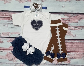 dallas cowboys baby girl outfit - baby girl dallas cowboys outfit - girls cowboys outfit - dallas cowboys baby gift dallas cowboys football
