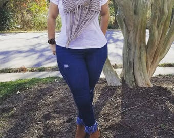 Charlie Fringe Knitted Scarf