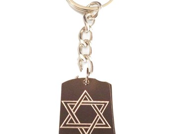 Star of David Jew Jewish Judaism Religion Religious Logo - Metal Ring Key Chain STAR OF DAVID